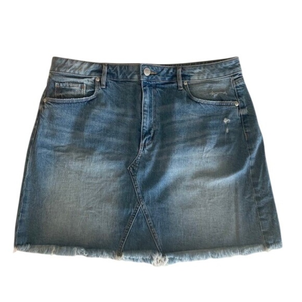 Loft Size 14 EUC Blue Denim Skirt Classic Preppy Minimalist Everyday Essential